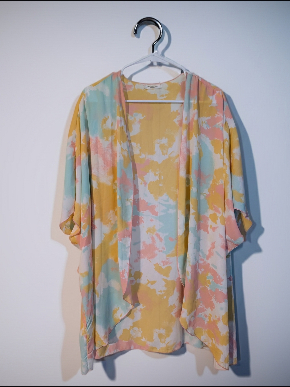 Chic Soul Lightweight Pastel Tie-Dye Kimono- OS